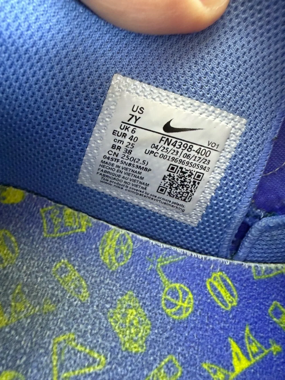 Nike Ja 1 GS Hunger Game Royal University Gold FN4398-400 Kid Size 7Y Basketball